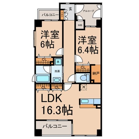 ジュネス城町の物件間取画像